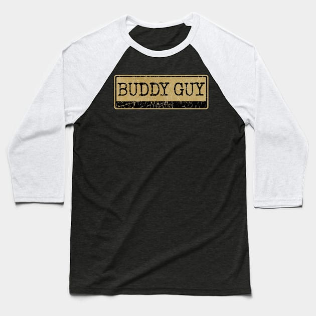 Aliska text black retro - BUDDY GUY Baseball T-Shirt by Aliska